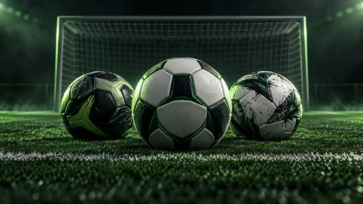 Over/Under Football Betting: Goal Lines and Selection Three footballs on a pitch in front of a goal net.